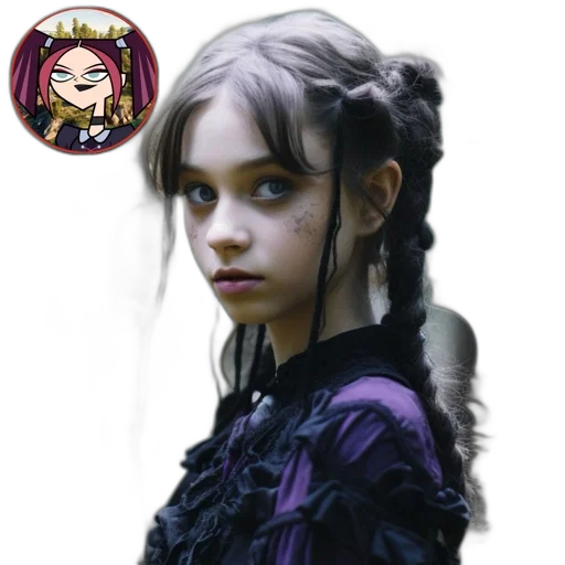 concept art, photorealistic, fantasy art, comic book art, dark, girl, beaded, braids transparent PNG cut-out