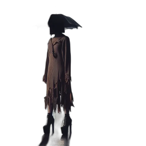 dress, umbrella, jacket, hat, concept art, 3d render, fantasy art, pixel art transparent PNG cut-out