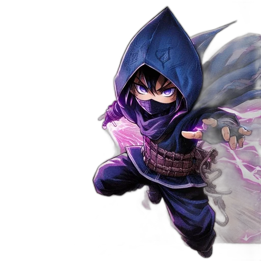 weapon, concept art, fantasy art, comic book art, animated, character, clad, hooded transparent PNG cut-out