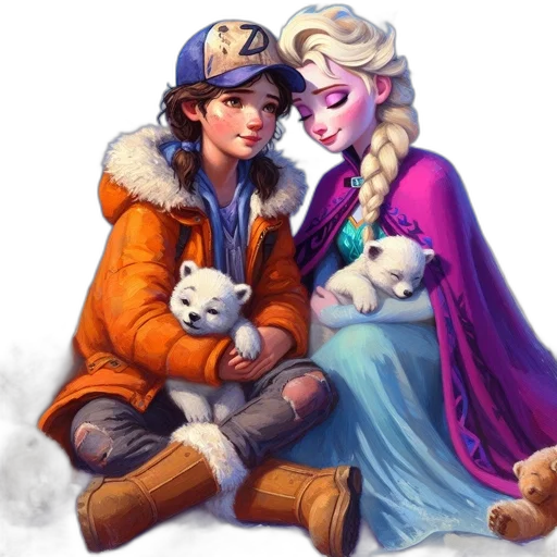 pixel art, fantasy art, concept art, watercolor, snow, fire, outer space, pastel transparent PNG cut-out