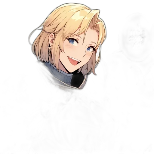 staff, face, hair, weapon, anime, pixel art, concept art, watercolor transparent PNG cut-out
