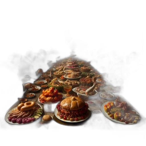 food, crown, jewelry, concept art, photorealistic, 3d render, fantasy art, fog transparent PNG cut-out
