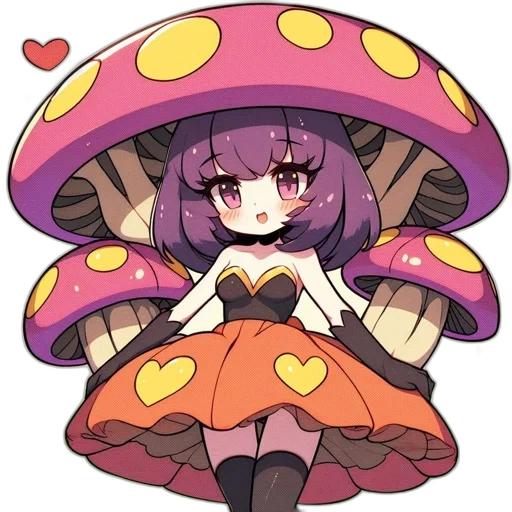 hat, umbrella, dress, flower, anime, pixel art, concept art, fantasy art transparent PNG cut-out