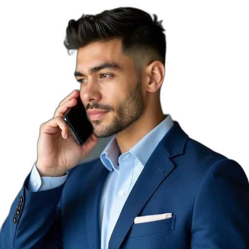 staff, jacket, face, photorealistic, man, short, styled, haircut transparent PNG cut-out