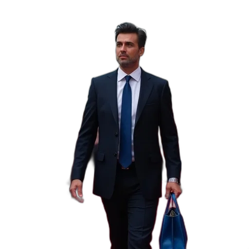 staff, jacket, umbrella, concept art, blue, man, suit, tie transparent PNG cut-out
