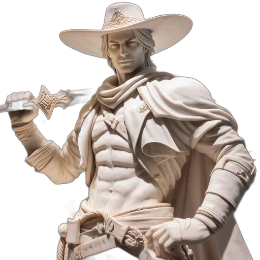 hat, staff, concept art, comic book art, fantasy art, photorealistic, image, shows transparent PNG cut-out