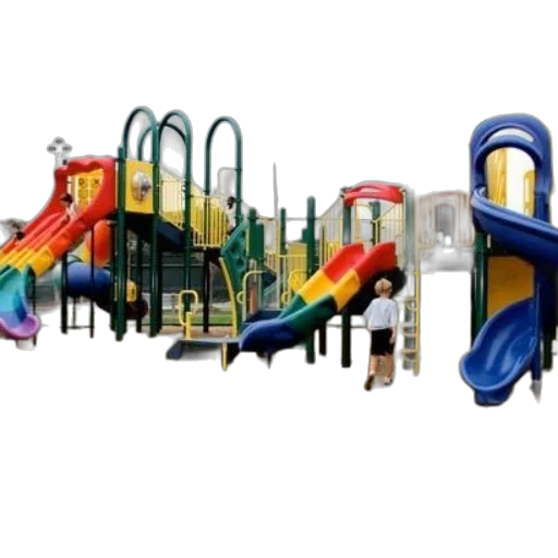 3d render, vibrant, playground, colorful, slides, structures, featuring, child transparent PNG cut-out