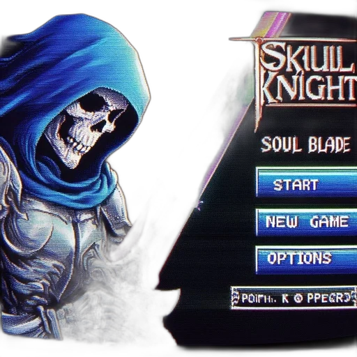 concept art, pixel art, fantasy art, comic book art, blue, dark, monochrome, skeletal transparent PNG cut-out