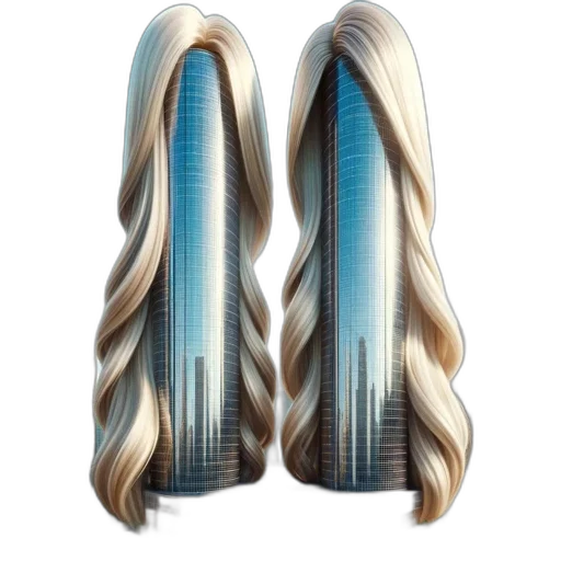 hair, shoes, dress, 3d render, photorealistic, concept art, vaporwave, two transparent PNG cut-out