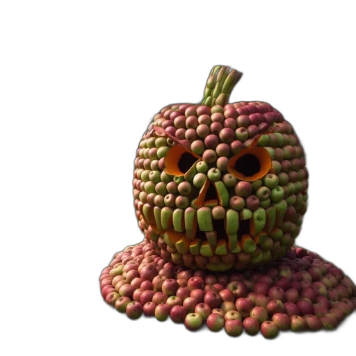 food, creature, crown, staff, 3d render, concept art, pixel art, photorealistic transparent PNG cut-out