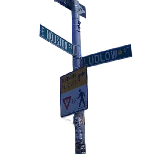 3d render, concept art, photorealistic, city street, neon lights, street, sign, intersection transparent PNG cut-out