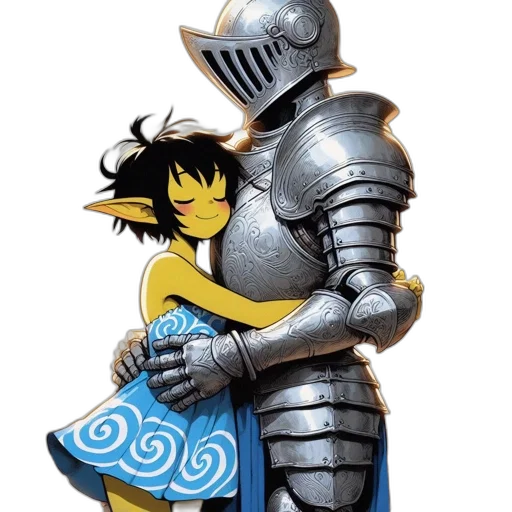 robot, sword, weapon, comic book art, concept art, fantasy art, pixel art, underwater transparent PNG cut-out