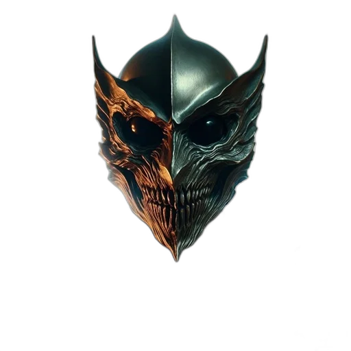 mask, face, crown, dragon, concept art, 3d render, fantasy art, pixel art transparent PNG cut-out