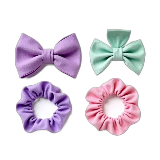 jewelry, 3d render, pastel, colorful, collection, hair, accessories, including transparent PNG cut-out