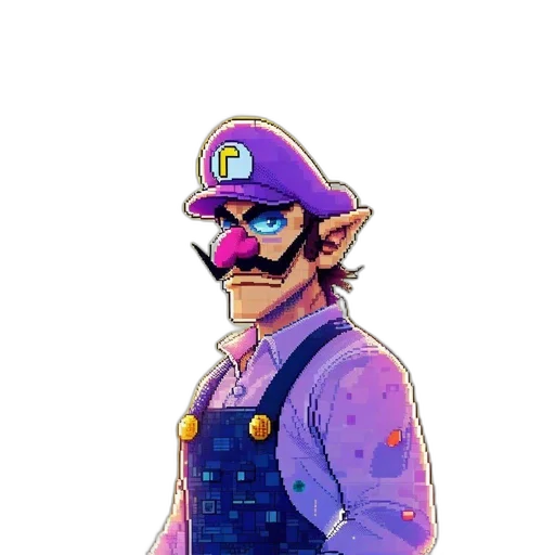 hat, staff, mask, crown, pixel art, watercolor, vaporwave, concept art transparent PNG cut-out