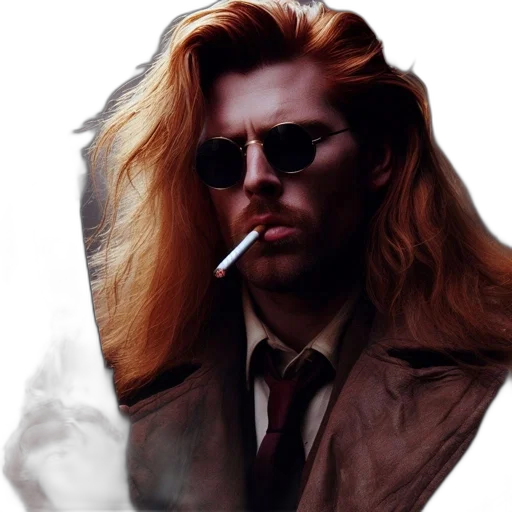 jacket, hair, face, photorealistic, cyberpunk, comic book art, concept art, man transparent PNG cut-out