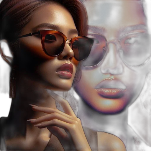 face, photorealistic, oil painting, 3d render, concept art, neon lights, fire, earth tones transparent PNG cut-out