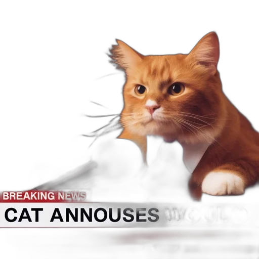 animal, photorealistic, anthropomorphic, cat, wears, suit, stands, podium transparent PNG cut-out