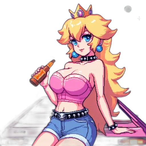 weapon, staff, sword, crown, pixel art, vaporwave, concept art, anime transparent PNG cut-out
