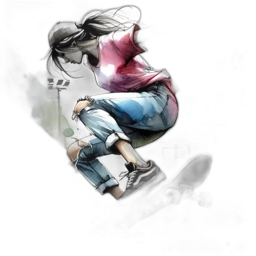 shoes, face, jacket, dress, concept art, photorealistic, watercolor, comic book art transparent PNG cut-out