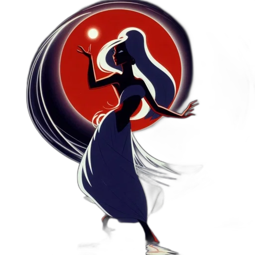 staff, dress, concept art, fantasy art, comic book art, anime, outer space, elegant transparent PNG cut-out