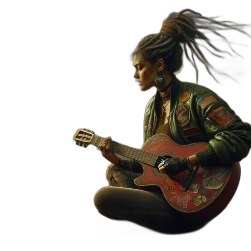 hair, concept art, photorealistic, fantasy art, 3d render, woman, dreadlocks, wearing transparent PNG cut-out