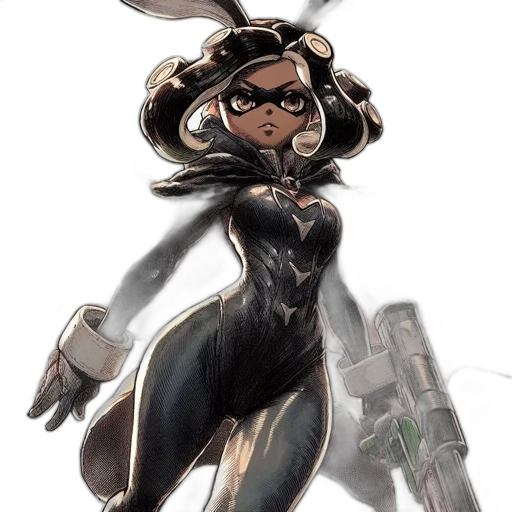 weapon, comic book art, concept art, cartoon, cyberpunk, animated, rabbit-eared, figure transparent PNG cut-out