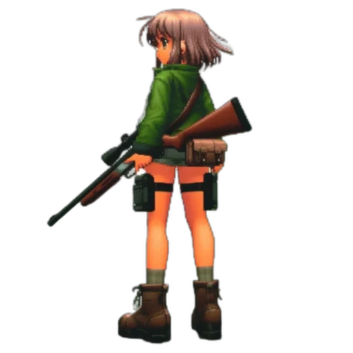 weapon, animal, jacket, staff, concept art, pixel art, 3d render, anime transparent PNG cut-out