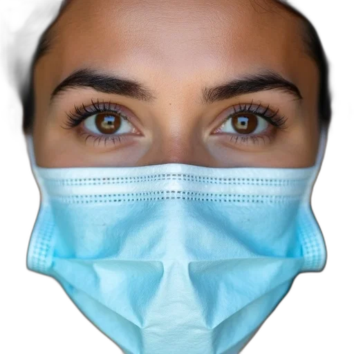 mask, face, close-up, person, surgical, covering, lower, half transparent PNG cut-out