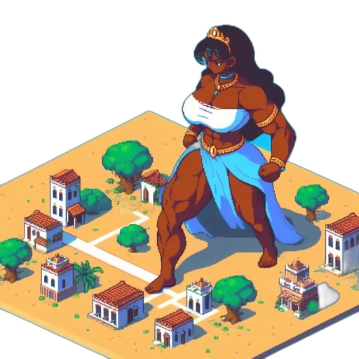 dress, robot, concept art, pixel art, 3d render, fantasy art, city street, beach transparent PNG cut-out