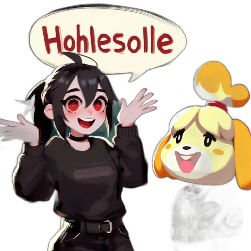 anime, pixel art, cartoon, concept art, two, animated, characters, one transparent PNG cut-out