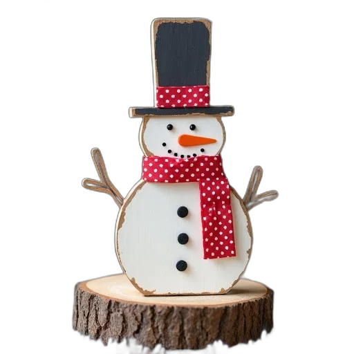 hat, rustic, wooden, snowman, top, carrot, nose, scarf transparent PNG cut-out