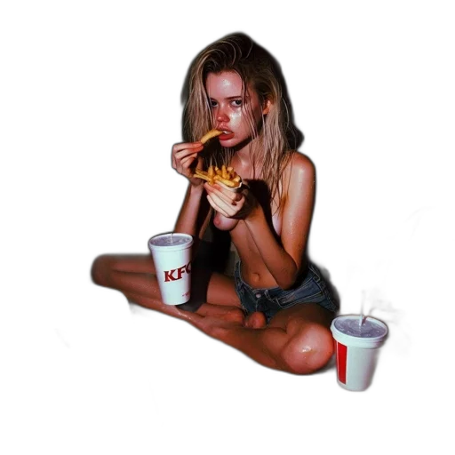 food, creature, jacket, pixel art, concept art, photorealistic, oil painting, neon lights transparent PNG cut-out