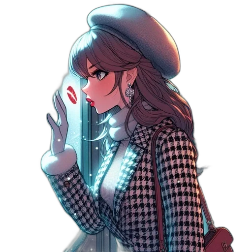 weapon, jacket, hat, staff, cyberpunk, anime, pixel art, concept art transparent PNG cut-out