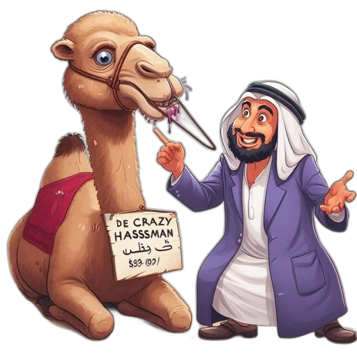 cartoon, concept art, comic book art, fantasy art, man, traditional, middle, eastern transparent PNG cut-out