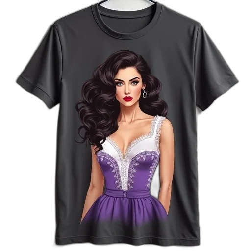 dress, cartoon, photorealistic, fantasy art, t-shirt, graphic, stylized, portrait transparent PNG cut-out