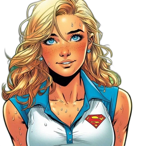comic book art, cartoon, concept art, determined, woman, sweaty, face, red transparent PNG cut-out