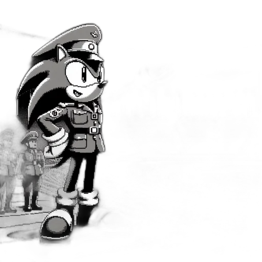 weapon, robot, staff, jacket, concept art, comic book art, cartoon, pixel art transparent PNG cut-out
