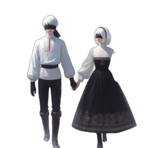 dress, jacket, robot, sword, concept art, pixel art, 3d render, fantasy art transparent PNG cut-out