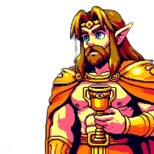 sword, staff, weapon, pixel art, fantasy art, concept art, comic book art, golden transparent PNG cut-out