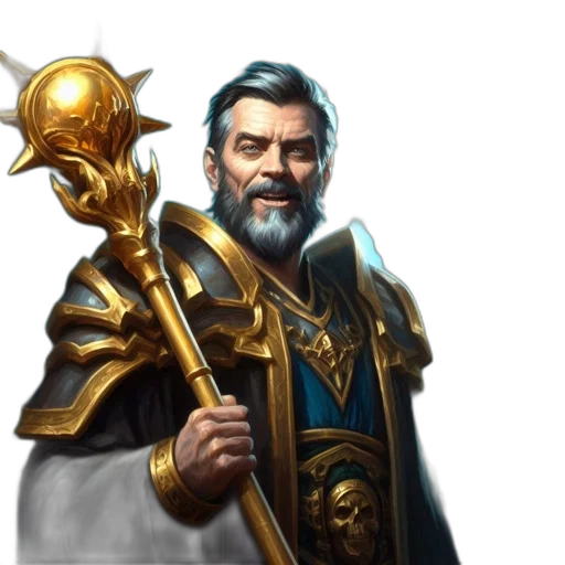 staff, sword, fantasy art, concept art, golden, middle-aged, man, gold transparent PNG cut-out