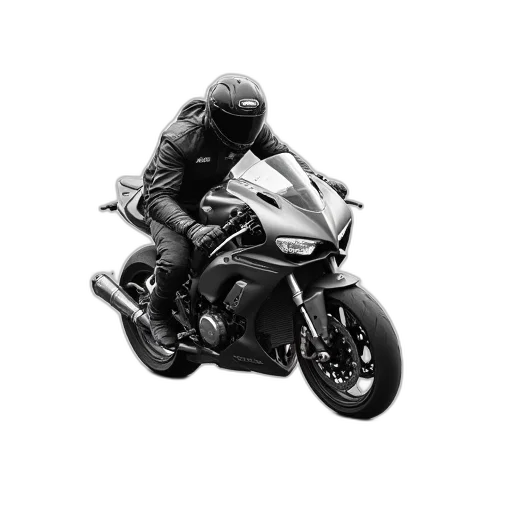 photorealistic, concept art, 3d render, cartoon, motorcycle, race, poster, white transparent PNG cut-out