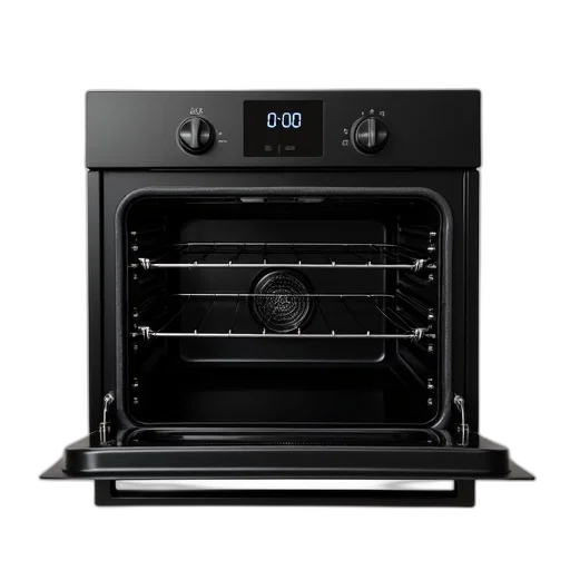 modern, black, oven, digital, display, showing, time, clock transparent PNG cut-out