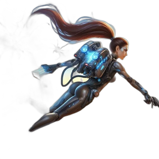 weapon, sword, staff, robot, concept art, fantasy art, cyberpunk, 3d render transparent PNG cut-out