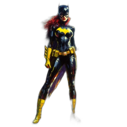 comic book art, concept art, 3d render, pixel art, female, superhero, red, wig transparent PNG cut-out