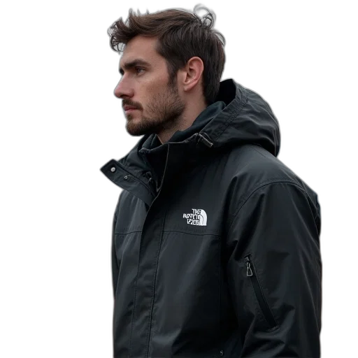 jacket, staff, face, 3d render transparent PNG cut-out