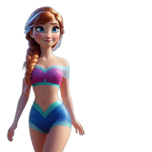 dress, 3d render, concept art, cartoon, animated, female, character, braid transparent PNG cut-out