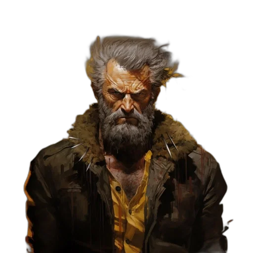 jacket, face, mask, staff, concept art, cyberpunk, comic book art, fantasy art transparent PNG cut-out
