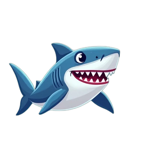animal, creature, concept art, 3d render, cartoon, shark, wide, toothy transparent PNG cut-out