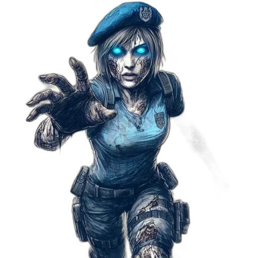 staff, weapon, robot, concept art, comic book art, cyberpunk, fantasy art, blue transparent PNG cut-out